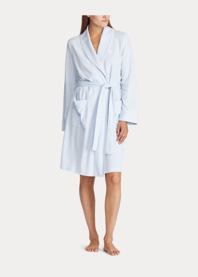 Batas Ralph Lauren Mujer Azules - Herringbone Cotton-Blend - TFVQG2731